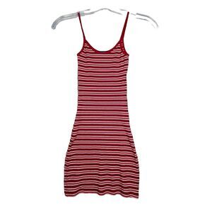 Brandy Melville Dress Womens Small Red White Fitted Body‎ Con Jersey Streetwear